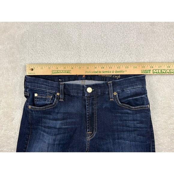 7 For All Mankind Jeans Womens 32 Blue Denim Kimmie Crop Mid-Riseds - Picture 4 of 9